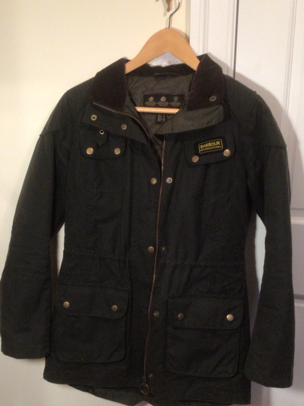 Barbour Olive Green Waxed Utility Jacket
